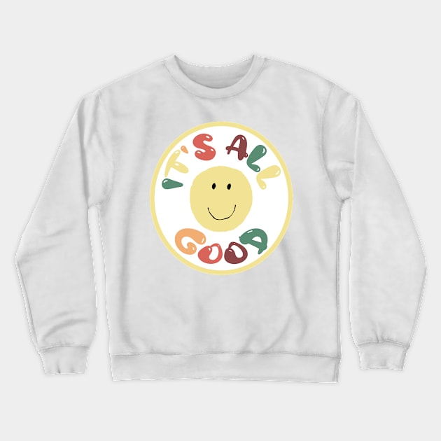 It's All Good Happy Patch Crewneck Sweatshirt by Rosemogo